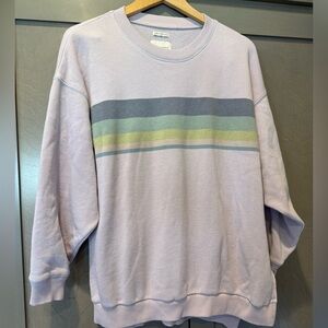 American Eagle Outfitters Women's Crewneck Sweatshirt in Pastel Stripes